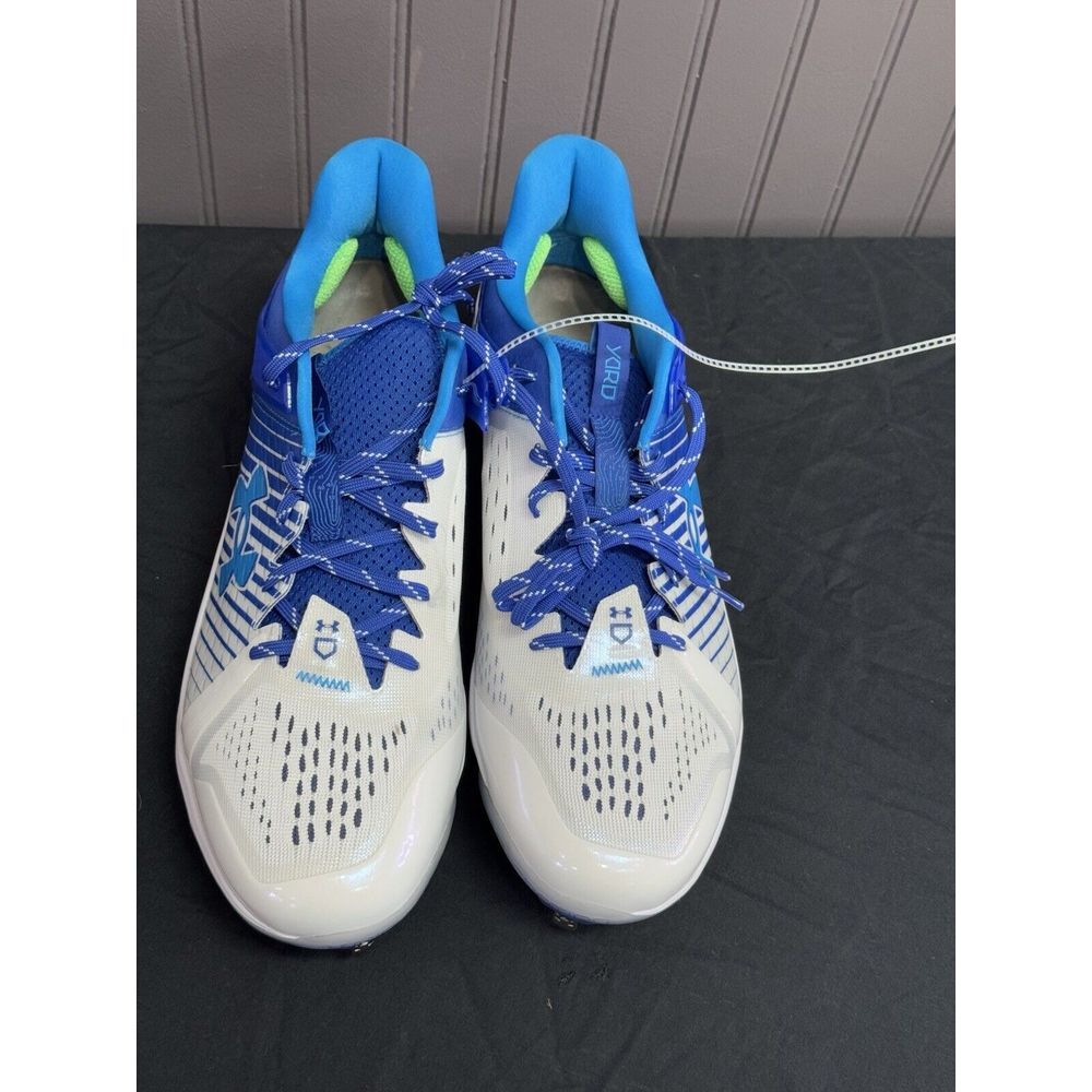 Under Armour Men's UA Yard Low MT TPU Baseball Cleats Charged Size 15 Blue/White